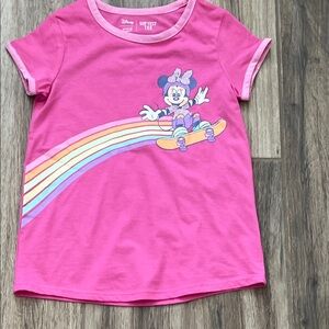 Disney Pink Minnie Mouse Rainbow Tee